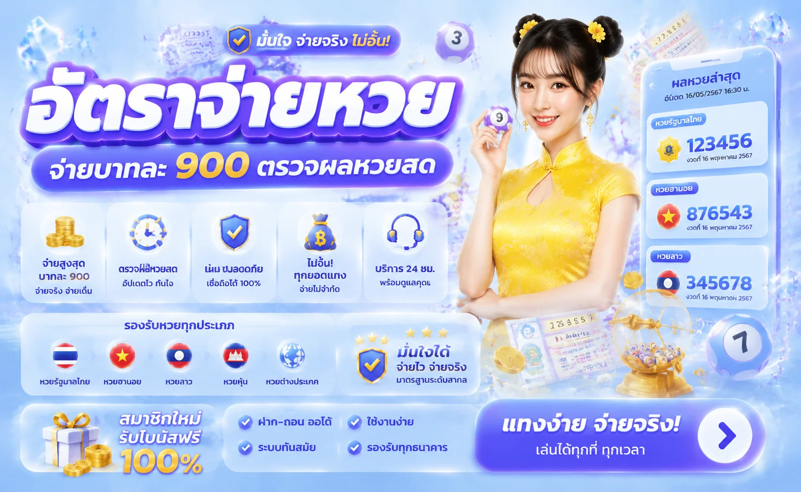 หวยออนไลน์ IYA24 ซื้อหวยรัฐ หวยลาว หวยฮานอย จ่ายเต็ม
